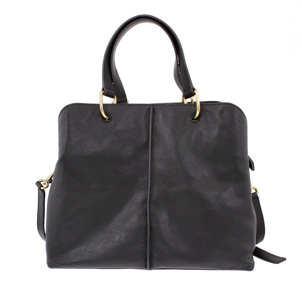 Fossil Lane Black Leather Tote Bag